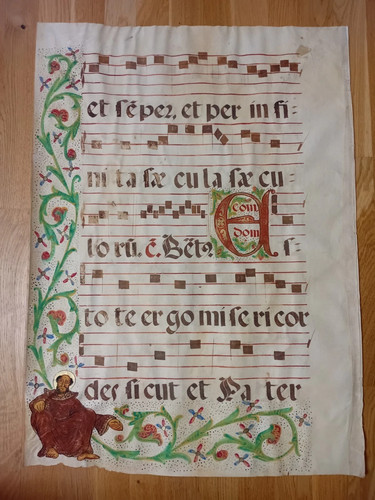Antiphonary vellum folio - antiphonary,