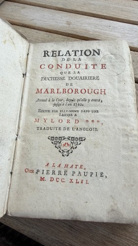 Relation conduite 1742 - conduite,