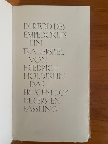 Der tod des empedokles - der,