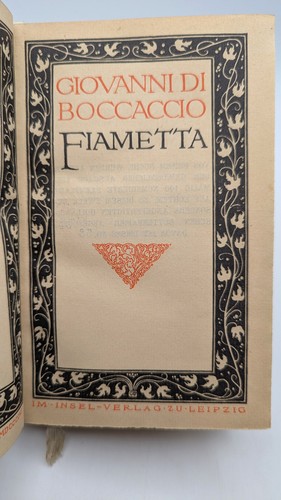 Boccaccio fiametta insel - boccaccio.,