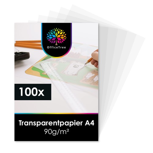 100 blatt transparentpapier - blatt, a4