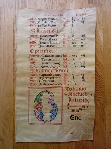 Orig pergament antiphonar - orig,