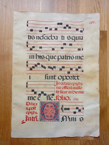 Orig pergament antiphonar - orig,
